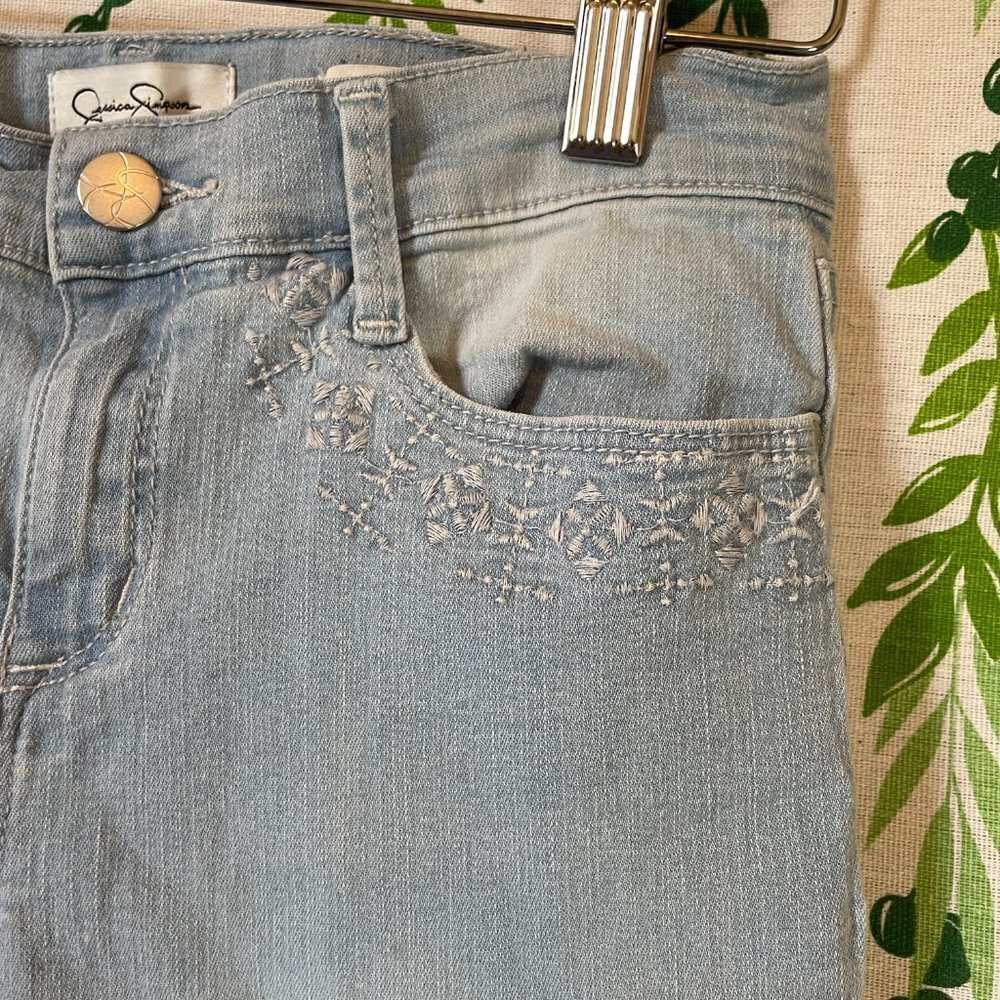 Size 12 Jessica Simpson Kids Capris Light Rolled Crop Skinny End Capris A1 - Picture 4 of 7